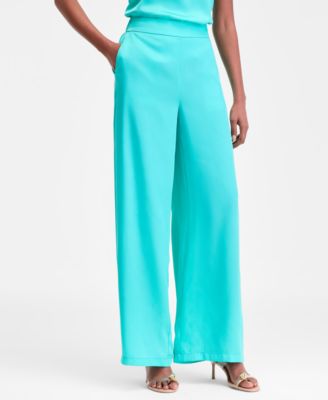 Women's High-Rise Satin Palazzo Pants, Exclusively at Macy's
