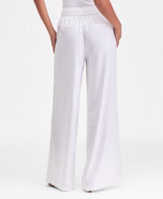 Women's High-Rise Pleated Pull-On Wide-Leg Pants, Macy's Exclusive