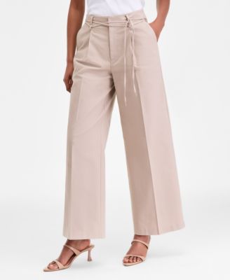 Women's Cotton Blend High-Rise Wide-Leg Pants, Macy's Exclusive
