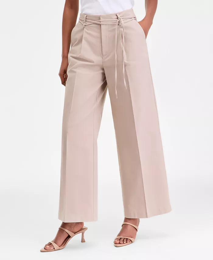 Women's Cotton Blend High-Rise Wide-Leg Pants