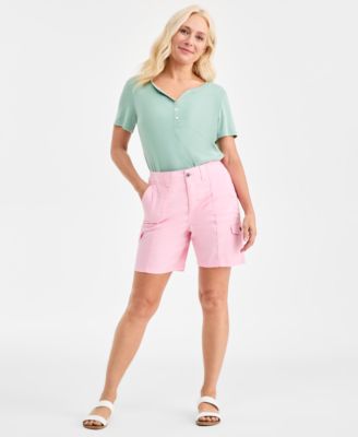 Women's Mid-Rise Comfort-Waist Cargo Shorts, Exclusively at Macy's