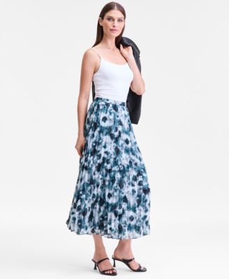 Women's Printed Pleated Midi Skirt, Macy's Exclusive