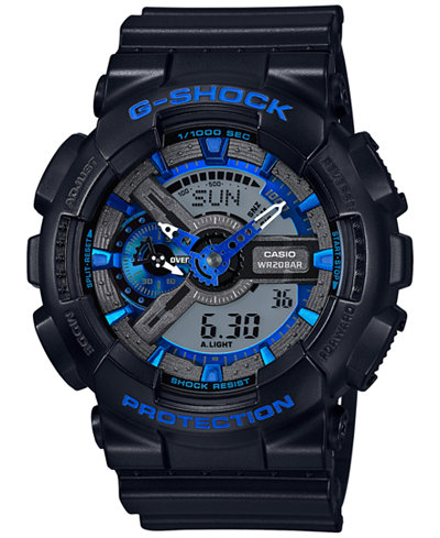 G-Shock Men's Analog-Digital Black Resin Bracelet Watch 55x51mm GA110CB-1A