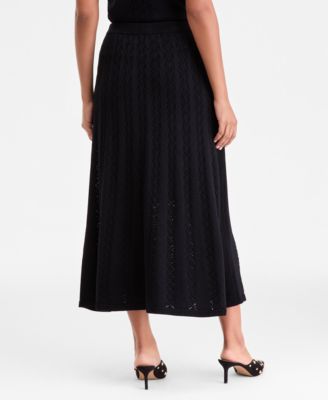 Women's Pointelle Sweater Midi Skirt, Macy's Exclusive