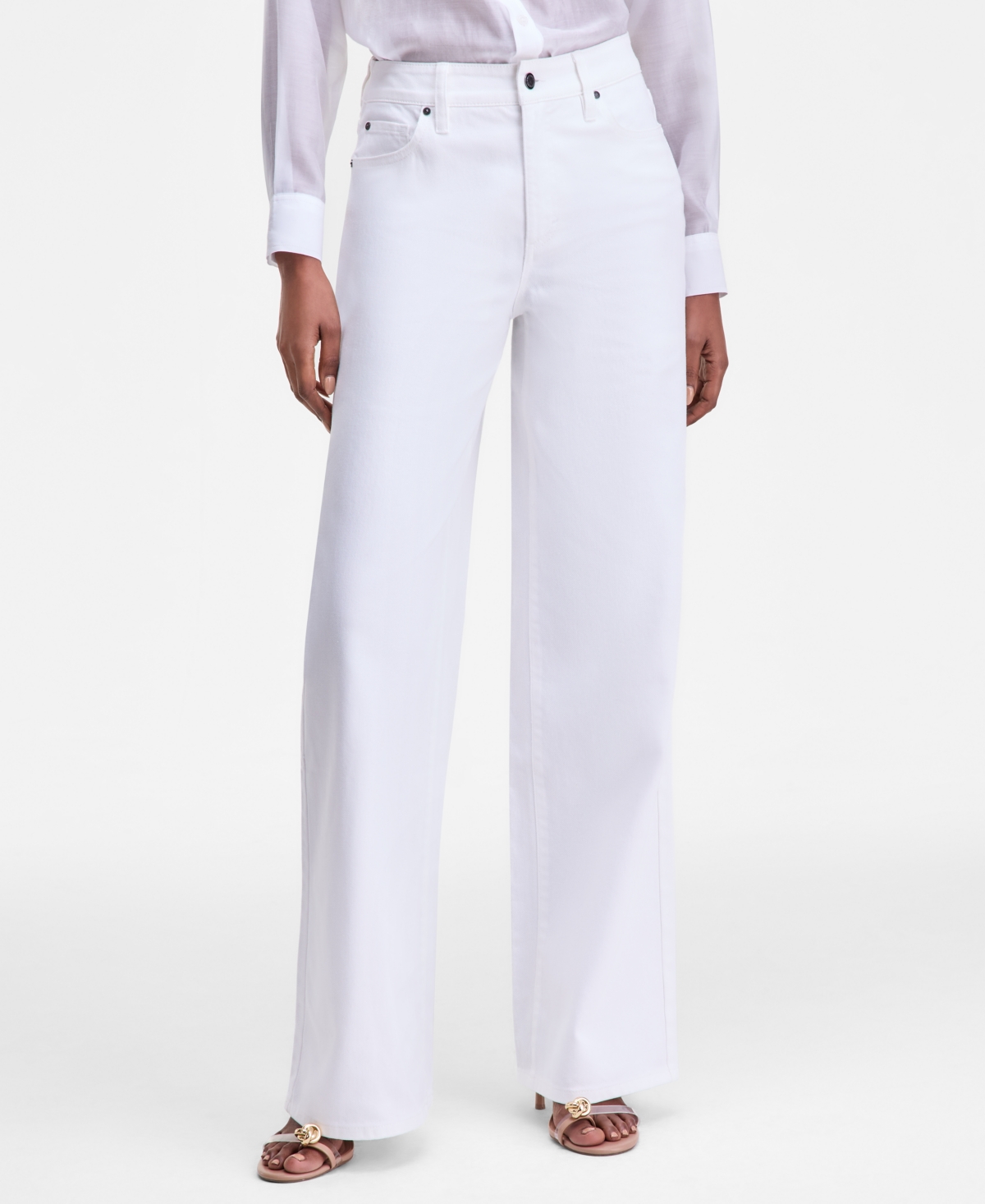 Inc International Concepts Women's High-rise Wide-leg Jeans, Macy's Exclusive In White