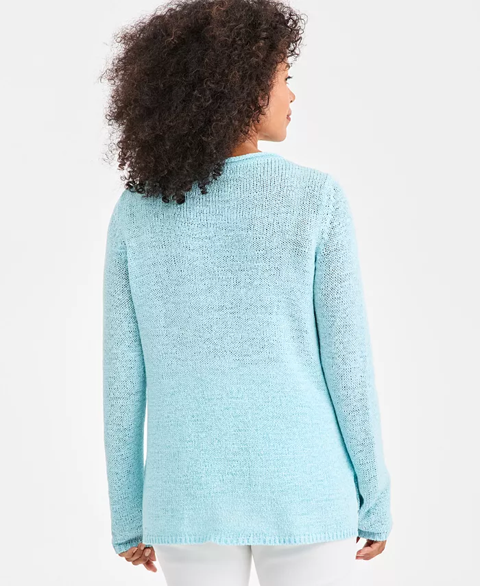 Women's Tape Yarn Roll Neck Sweater - thumbnail 9