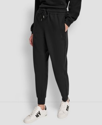 Women's Stacked Mini Rhinestone Logo Relaxed Cuff Jogger