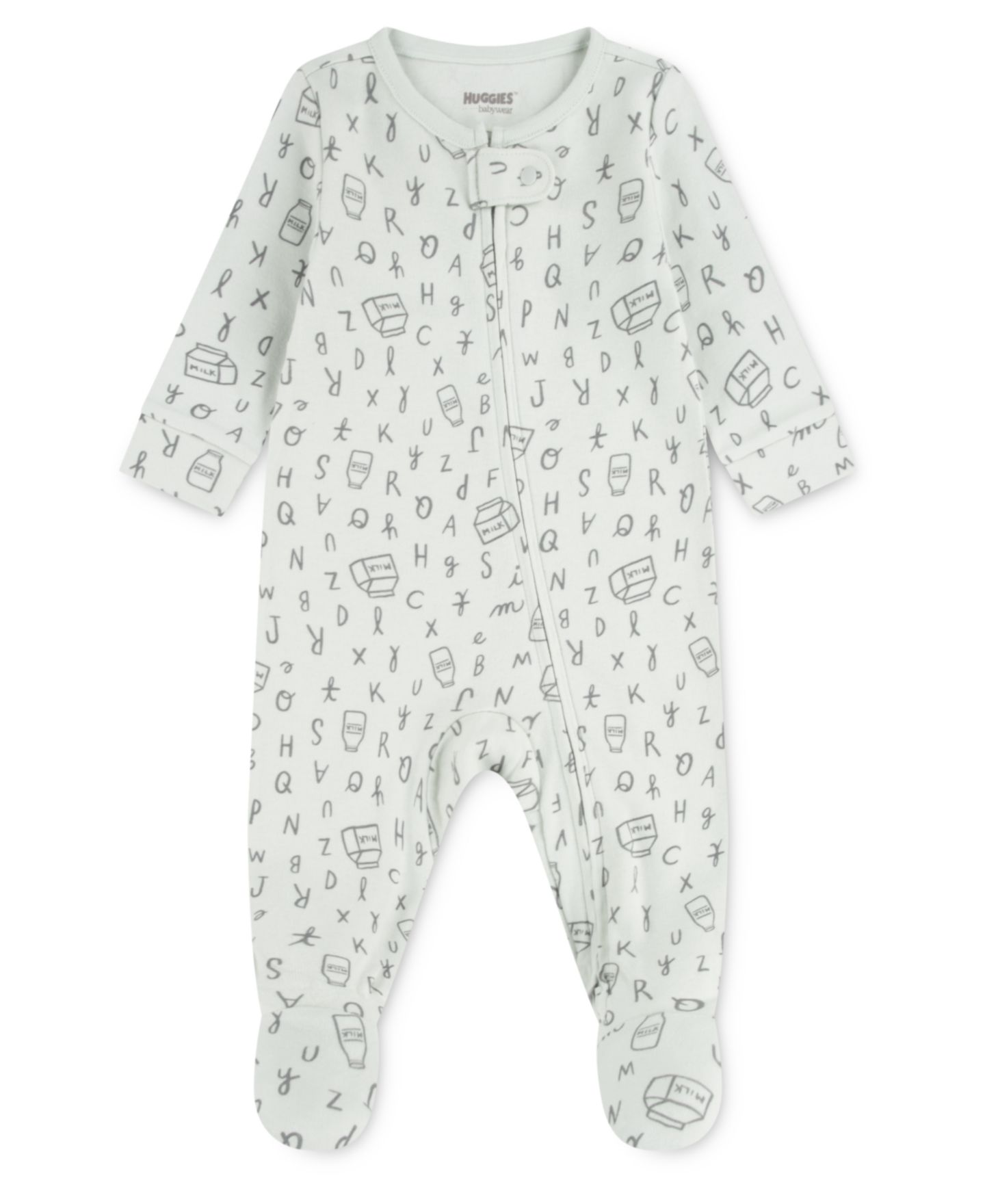 Детский комбинезон Huggies для сна и игр на молнии с закрытыми ножками, цвет: Babymist — фото 1