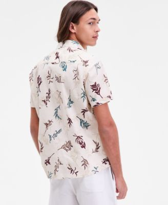 Men's Orion Leaf Short-Sleeve Button-Up Shirt, Macy's Exclusive