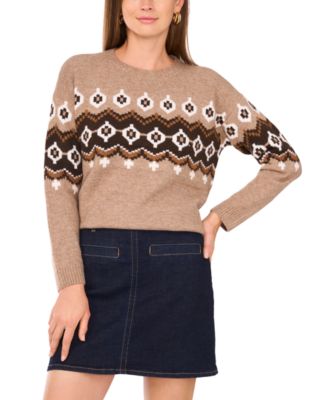 Women's Crewneck Fair Isle Long-Sleeve Sweater