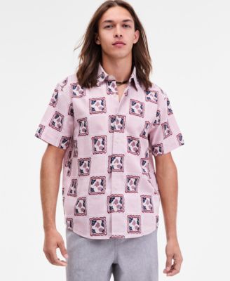 Men's Mosaic Tile Short-Sleeve Button-Up Shirt and Linen Blend Pants, Macy's Exclusive