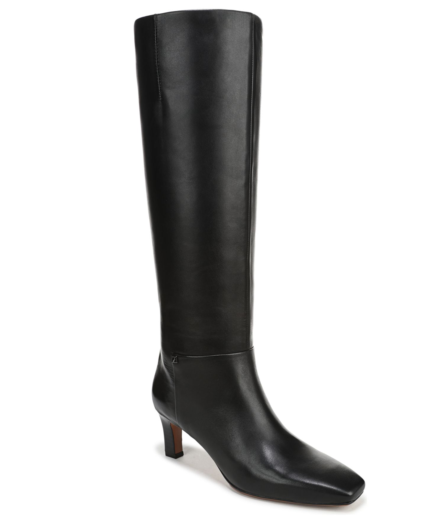 Женские ботинки Franco Sarto Timmy Square Toe Zip Tall Boots, Regular & Wide Calf, цвет: Чёрный кожаный — фото 1