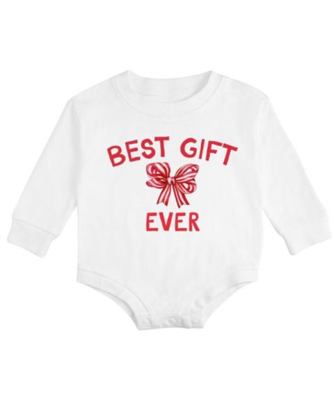 Комбинезон Sweet Wink Best Gift Ever Christmas Long Sleeve для девочек-малышей, цвет: Белый