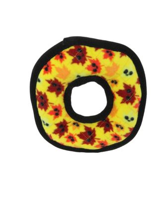 Holiday Medium Ring Leaves 2 Pack, Durable Plush Squeaky Dog Toy