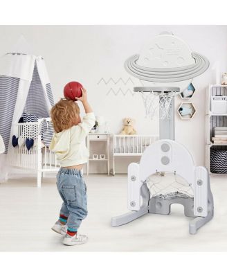 3-in-1 Adjustable Kids Basketball Hoop Set with Balls for Indoor Outdoor Play