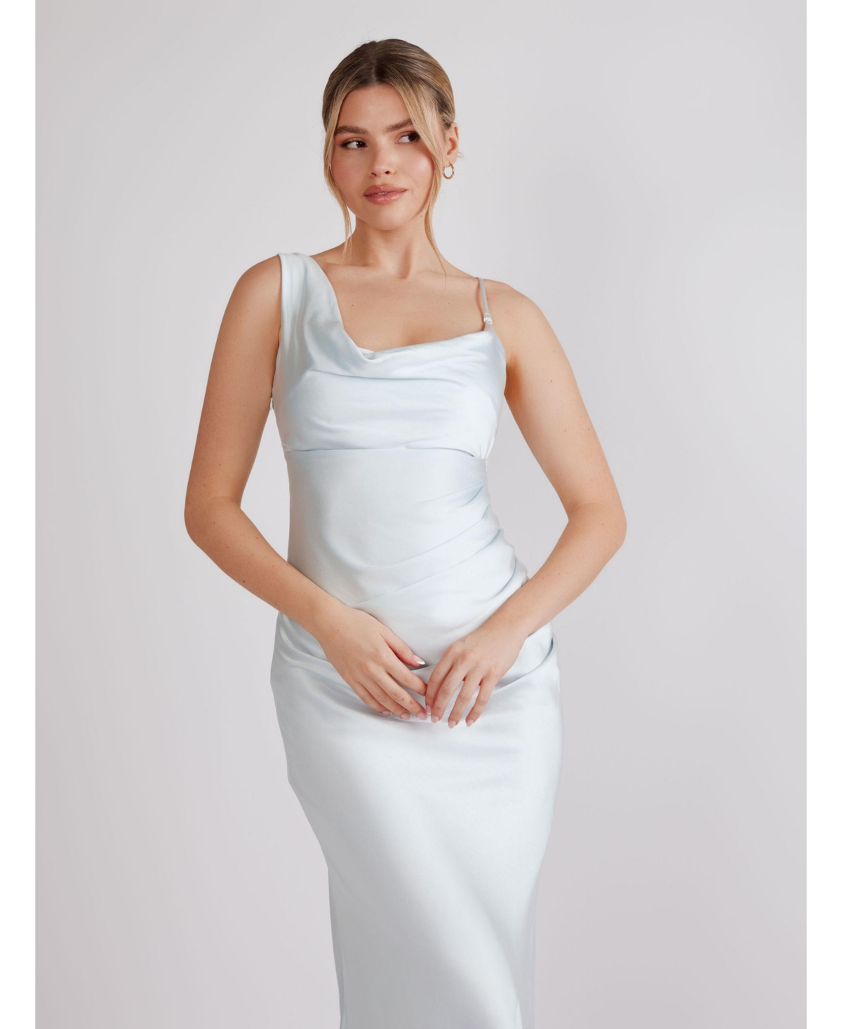 Six Stories Cowl Front Asymmetric Bridesmaid Dress