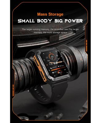 1.83'' Bluetooth Call Heart Rate Monitoring Information Push Smart Bracelet Outdoor Sports for Women Men -Orange