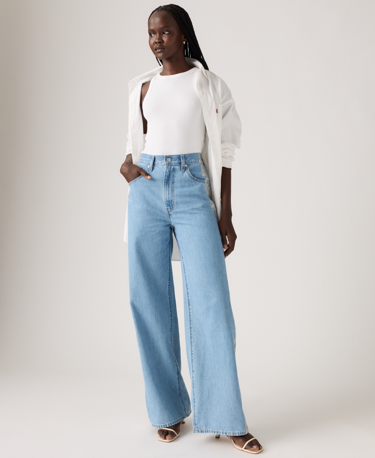 Levi's Women's Cinch-waist Lightweight Baggy Jeans In Blue