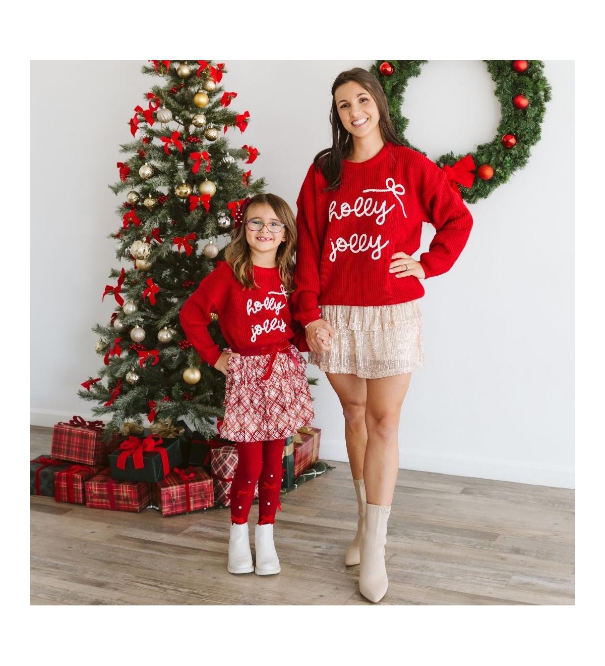 Sweet Wink Baby Girls Holly Jolly Bow Christmas Knit Sweater