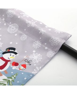 3 Piece Christmas Kitchen Curtains Holiday Window Valance and Tiers, Snowman & Festive Design