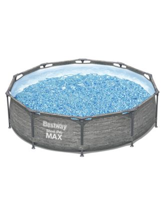 Steel Pro MAX 10' x 30" Above Ground Outdoor Swimming Pool Set, Gray