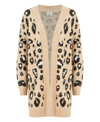 Women's Animal Intarsia Knit Long Cardigan