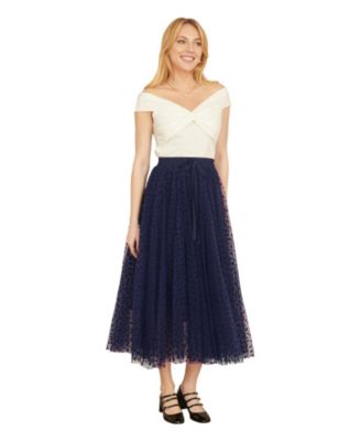 Women's Mesh Heart Print Tulle Skirt