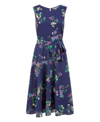 Women's Floral Print Midi Skater Dress