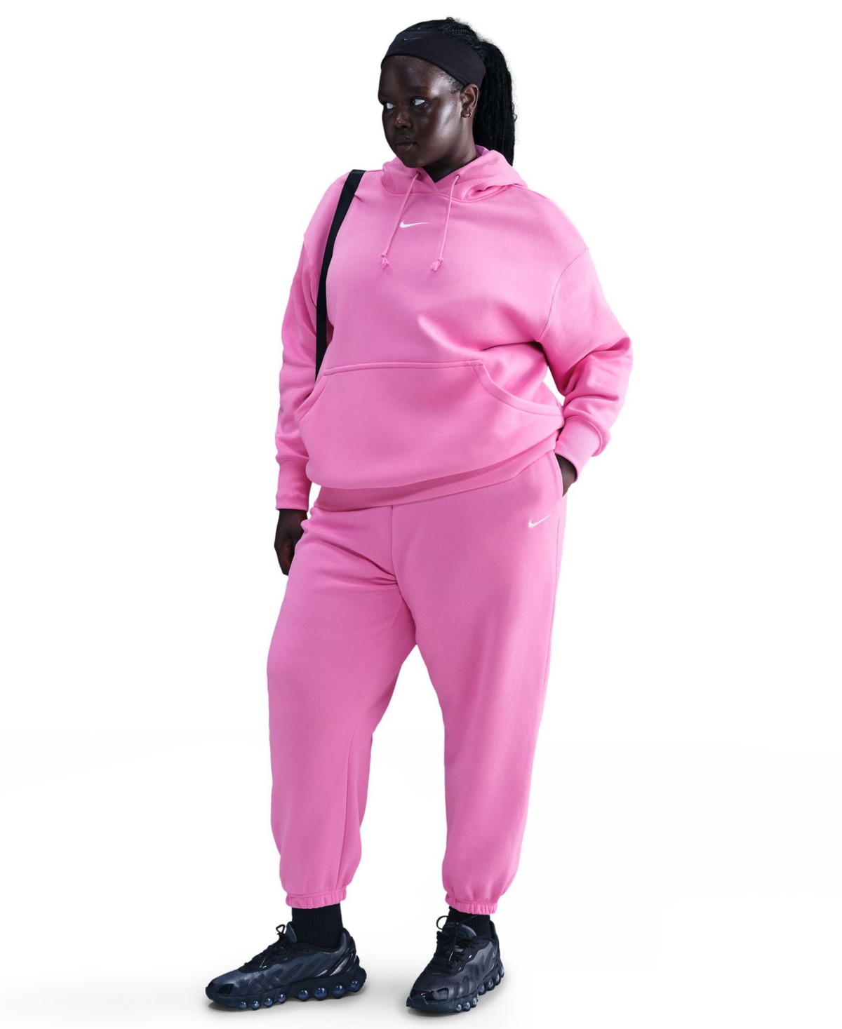 Nike Sportswear Plus Size Phoenix Fleece High-waist Oversized Sweatpants In Pink