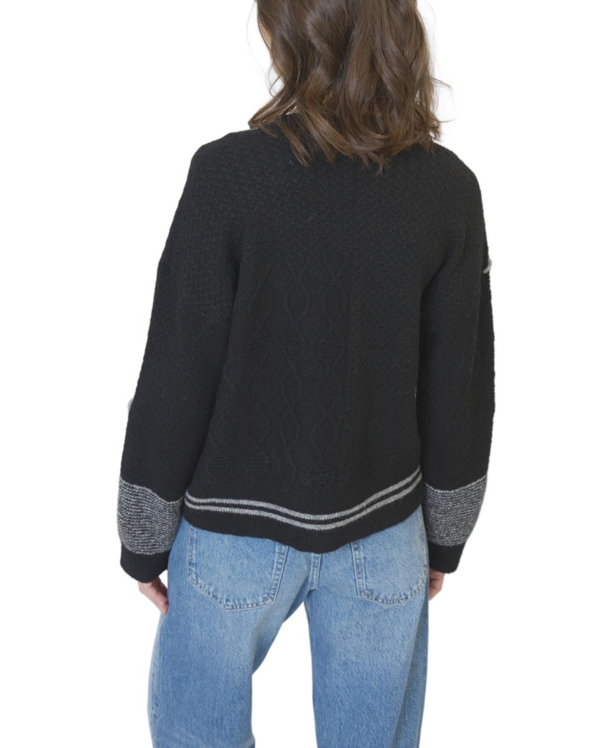 Central Park West Women's Patchwork Cropped Sweater