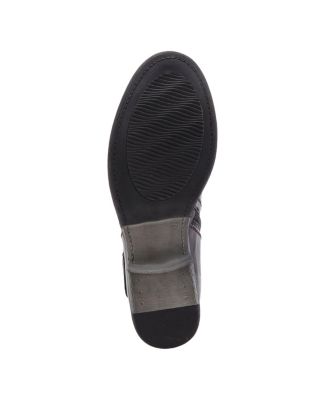 Oziel Leather Bootie with Decorative Zipper and Chunky Sculpted Heel