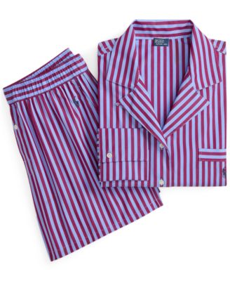 Women's 2-Piece Cropped Shirt and Boxer Shorts Pajama Set