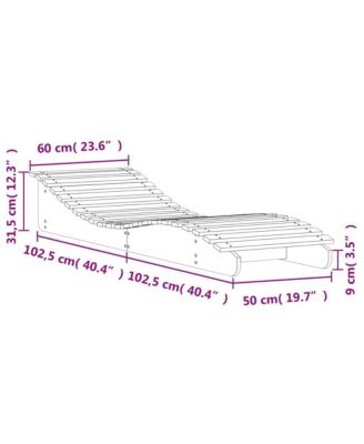 Sun Lounger Natural wood Solid Douglas fir wood 80.7 x 23.6 in