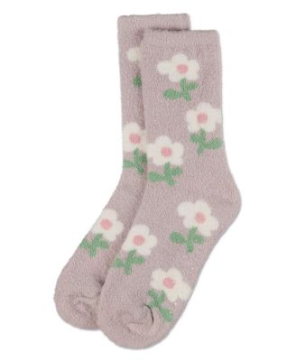 Women's Flower Aloe Infused Crew Socks