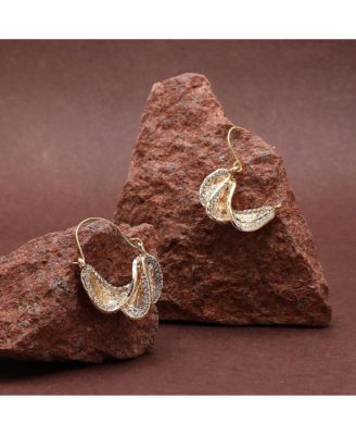 Women's Green Twisted Hoop Earrings