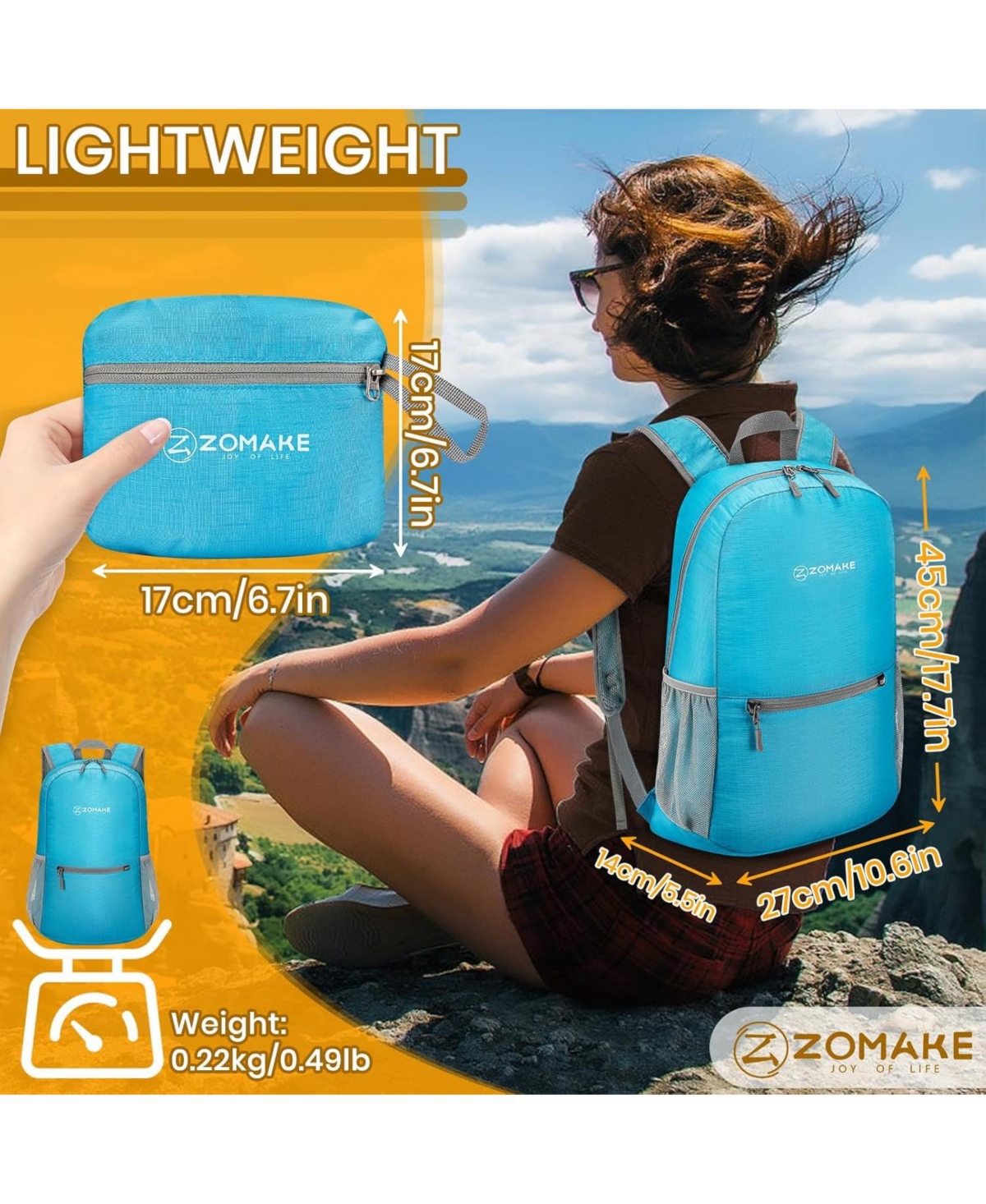 Ultra Lightweight Hiking Backpack 20L, Packable Small Backpacks Water Resistant Daypack for Women Men