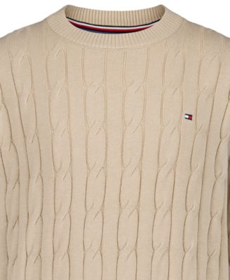 Boys' 2T-7 Crewneck Cable Knit Sweater