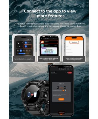 Outdoor Adventure Waterproof Smart watch with Bluetooth Calling and Compass