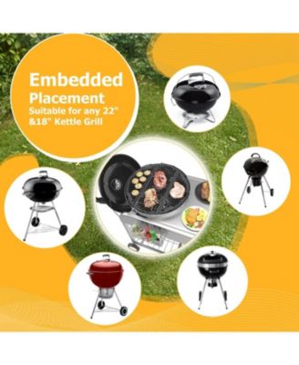 Grill Table for Weber 18" & 22" Original Kettle, Outdoor Grill Cart with Wheels