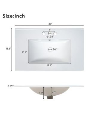 30inch Bathroom Vanity Modern Bathroom Cabinet with Sink Combo Set Bathroom Storage Cabinet with a Soft Closing Door