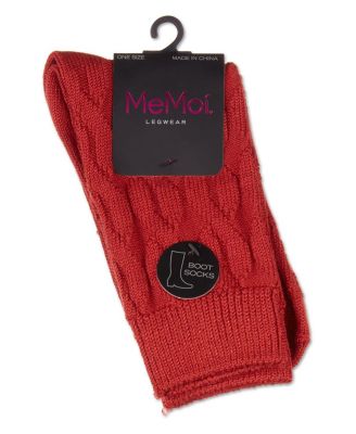 Women's Neutral Twisted Knit Essential Boot Socks