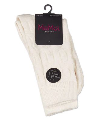 Women's Neutral Twisted Knit Essential Boot Socks