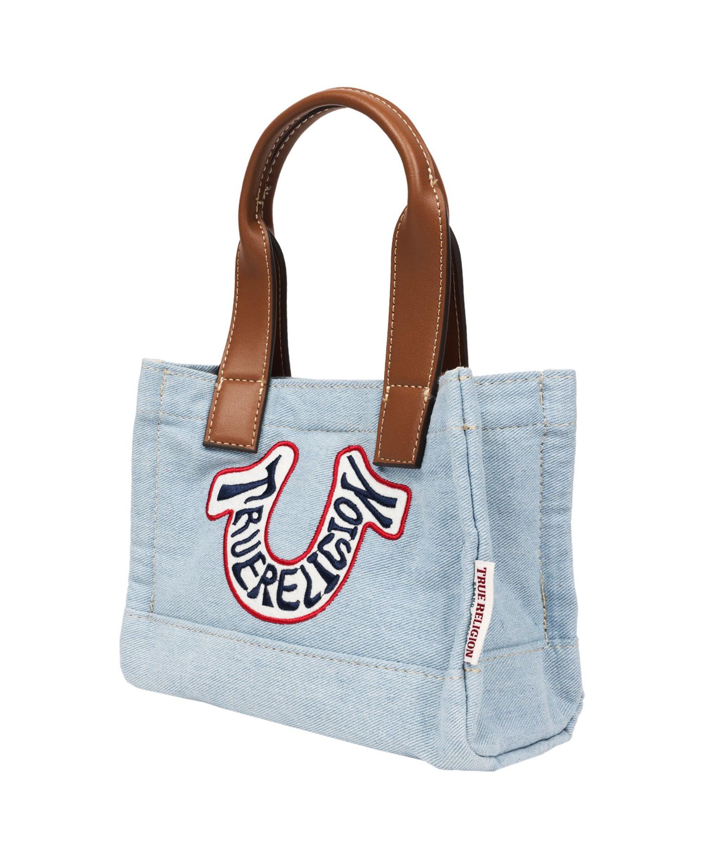Женская сумка True Religion Retro Horseshoe Denim Mini Tote, цвет: Джинсовый — фото 3