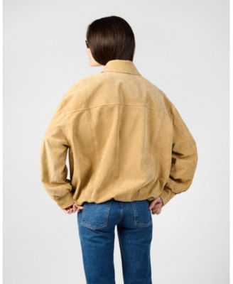 Women's Premium Suede Bomber Jacket