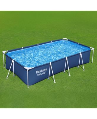 Steel Pro 13 Foot x 32 Inch Rectangular Above Ground Swimming Pool, Blue