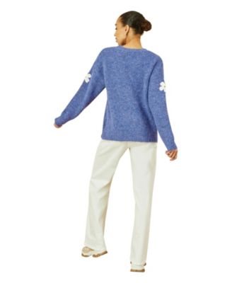 Women's Crochet Flower Knit Sweater