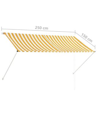 Awning Yellow and White Steel frame 98.4 x 59.1 in Retractable
