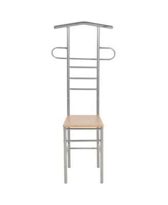 Valet Light brown and silver gray Metal frame, Engineered wood seat