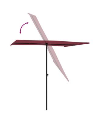 Garden Parasol Bordeaux Red Polyester, Aluminum 78.7 x 59.1 in