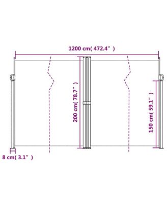 Retractable Side Awning Anthracite Polyester with PU coating